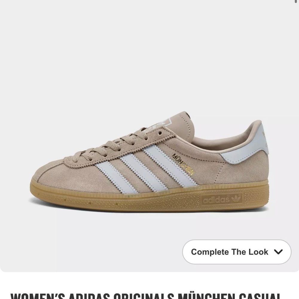 adidas Women's München Suede Sneakers - Beige, White, Gum